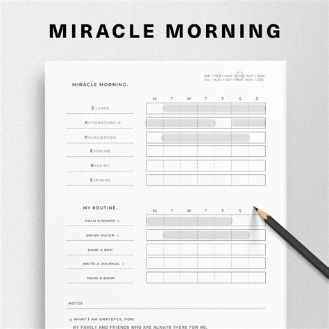 Miracle Morning Savers Printable
